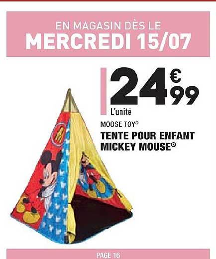tente pour enfant mickey mouse moose toy