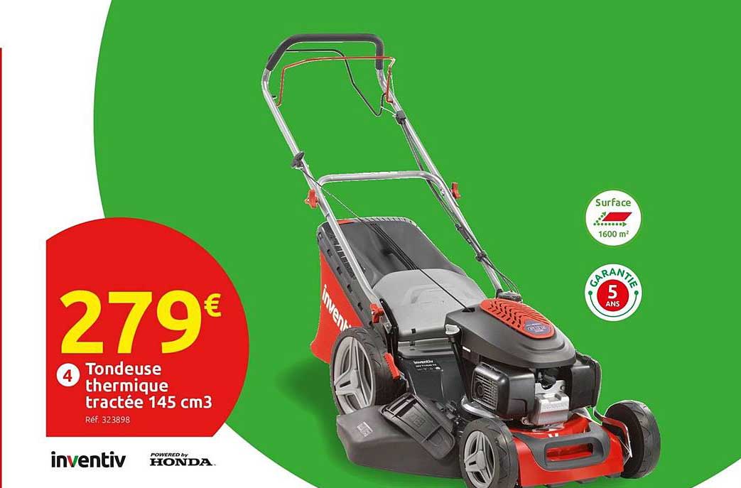 tondeuse thermique tractée 145 cm3 inventiv honda