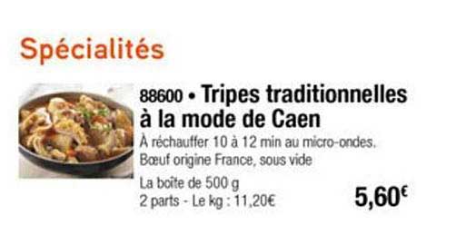 tripes traditionnelles à la mode de caen