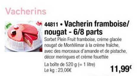 vacherin framboise nougat 6 8 parts