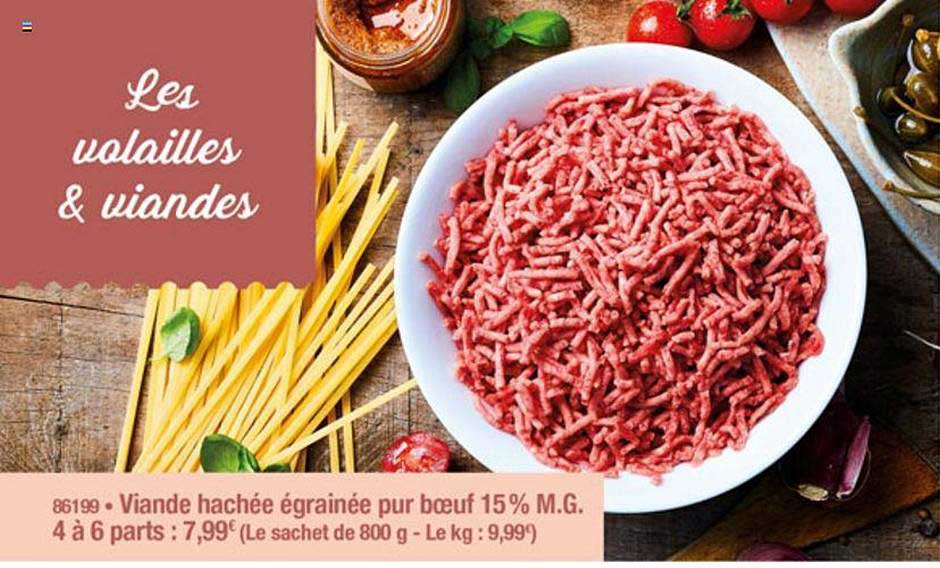 viande hachée égrainée pur boeuf 15% m.g.