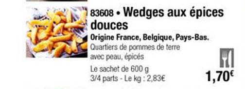 wedges aux épices douces