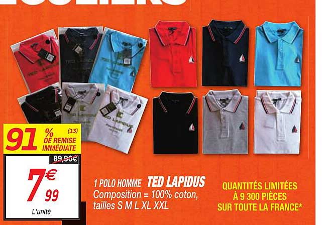 1 polo homme ted lapidus