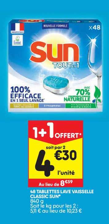 48 tablettes lave vaisselle classic sun