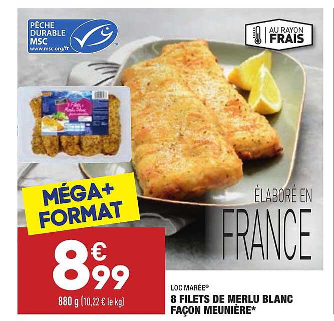 8 filets de merlu blanc façon meunière loc marée