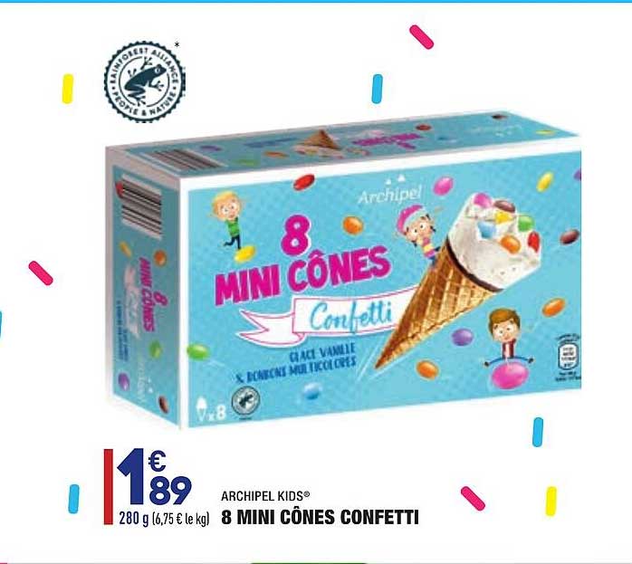 8 mini cônes confetti archipel kids