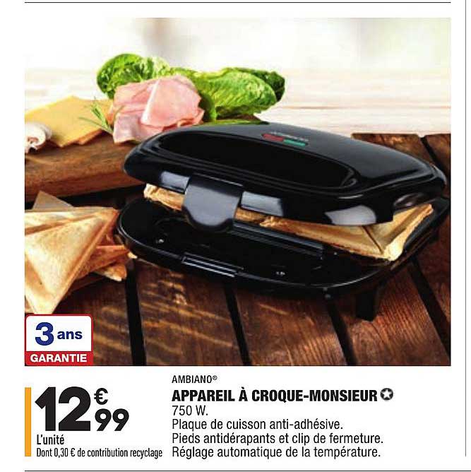 appareil à croque-monsieur ambiano