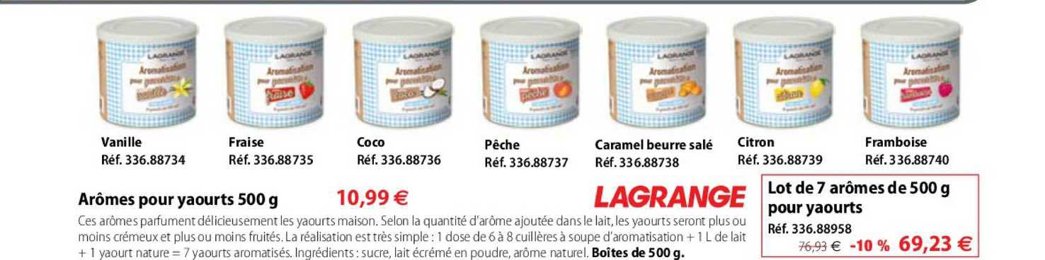 Arômes Pour Yaourts 500 G Lagrange
