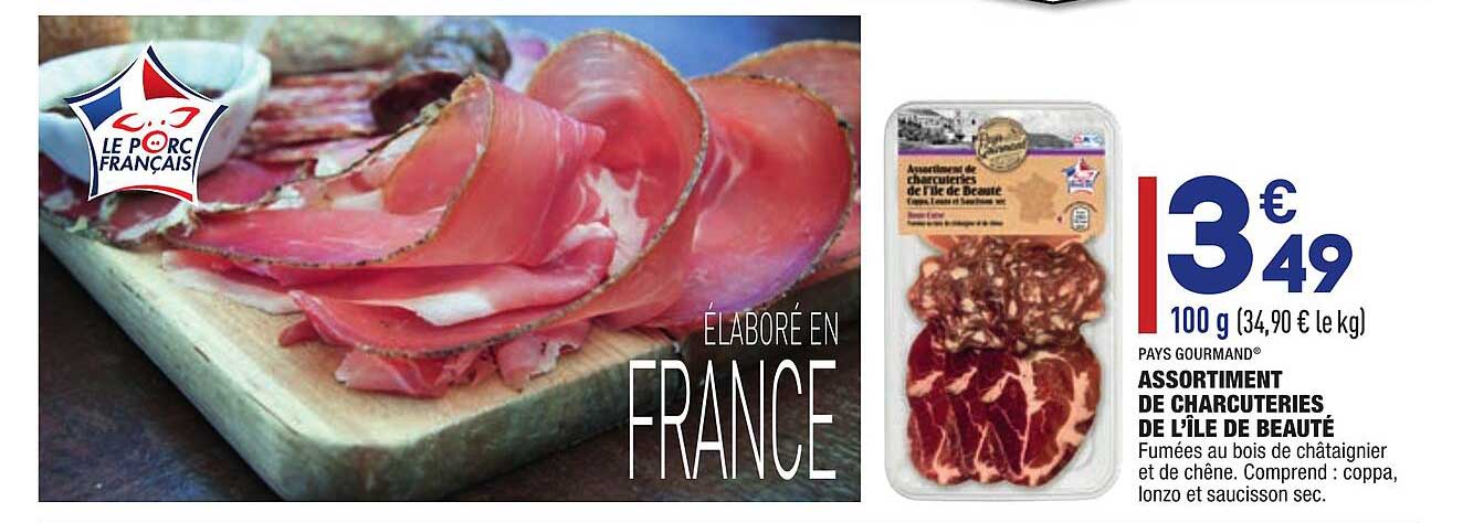 assortiment de charcuteries de l'île de beauté pays gourmand