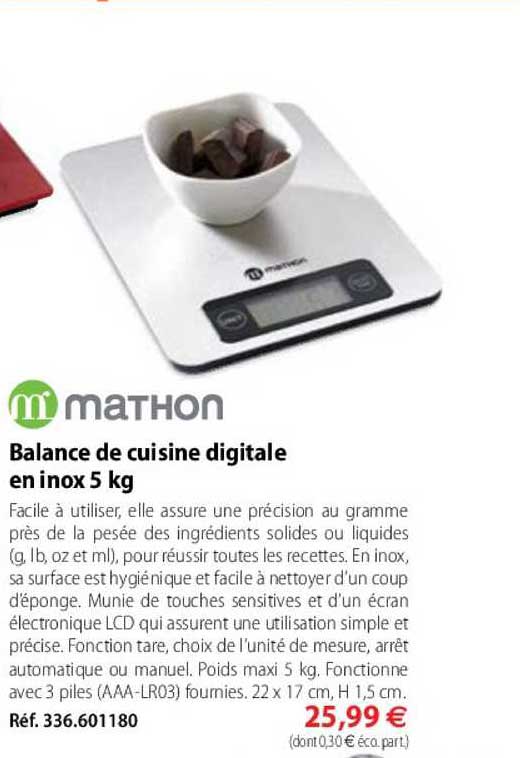 balance de cuisine digitale en inox 5 kg