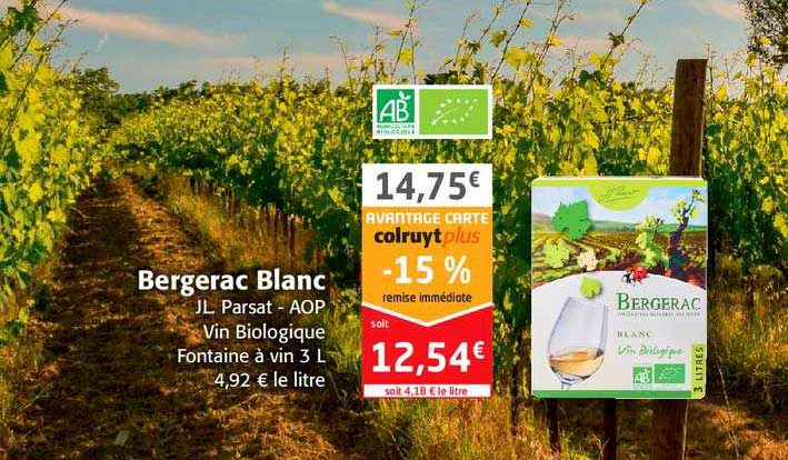 bergerac bléanc jl. parsat aop vin biologique