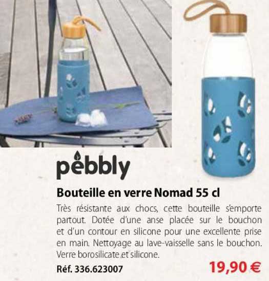bouteille en verre nomad 55 cl pebbly