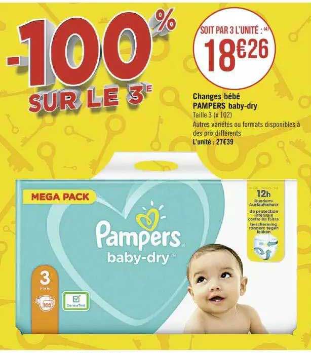 changes bébé pampers baby-dry