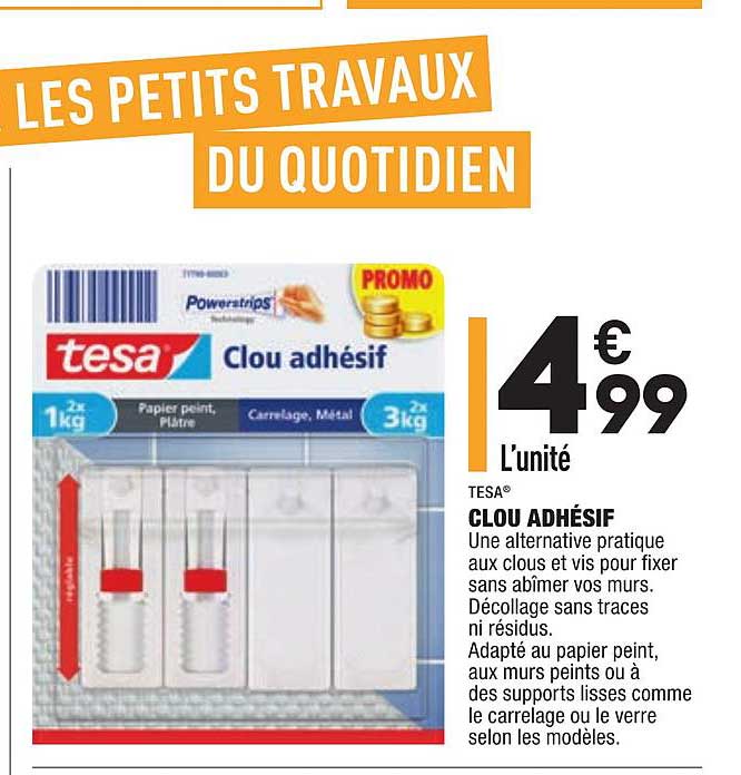 clou adhésif tesa