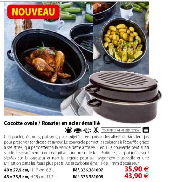 cocotte oval - roaster en acier émaillé