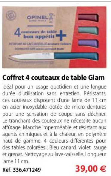 Coffret 4 Couteaux De Table Glam