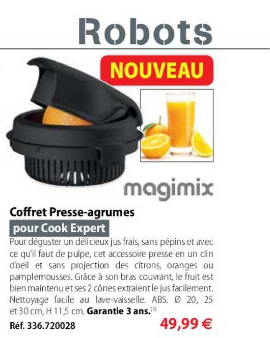coffret presse-agrumes pour cook expert