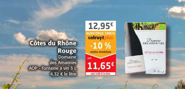 côtes du rhône rouge domaine des amarine aop fontaine à vin