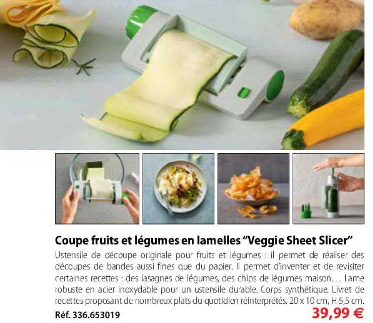 coupe fruits et légumes en lamelles "veggie sheet slicer"