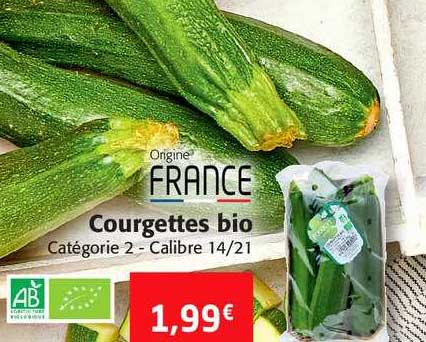 Courgettes Bio Catégorie 2