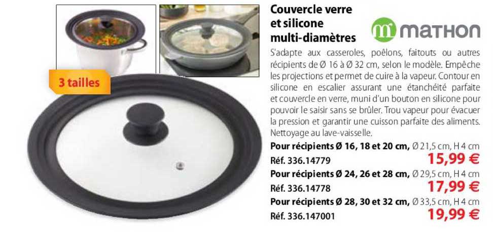 Couvercle Verre Et Silicone Multi-diamètres