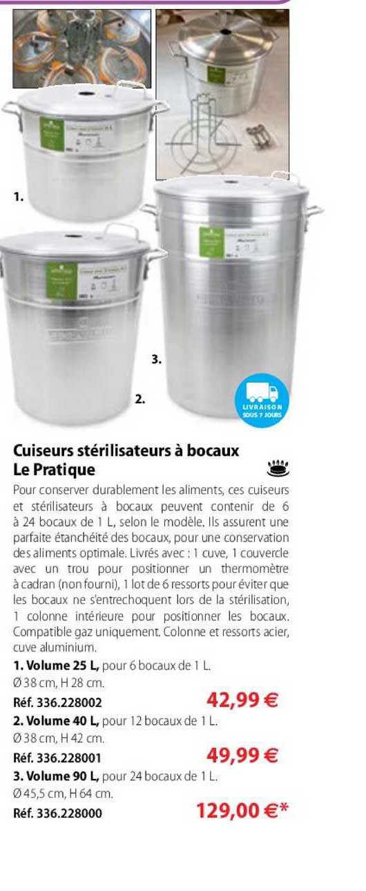 Cuiseurs Stérilisateurs à Bocaux Le Pratique