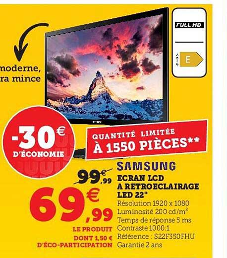 écran lcd à rétroéclairage led 22" samsung