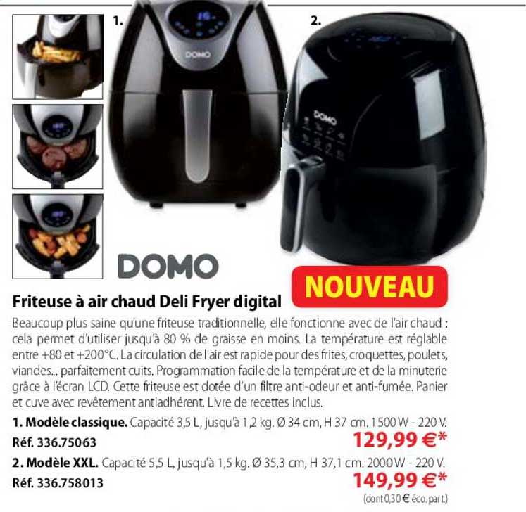 friteuse à air chaud deli fryer digital domo