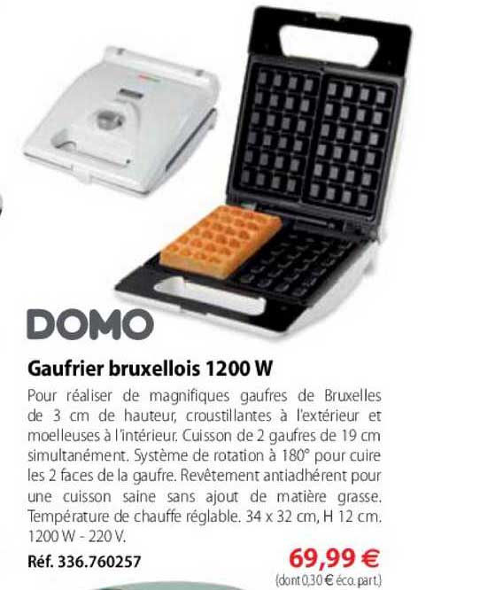 Gaufrier Bruxellois 1200 W Domo
