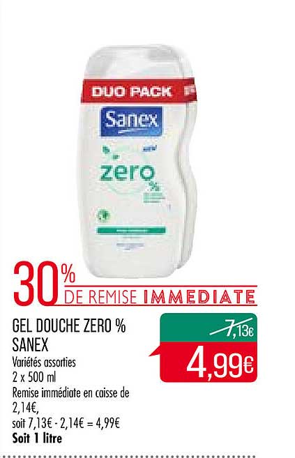 Gel Douche Zéro % Sanex