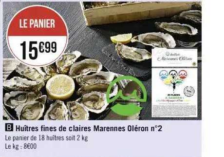 Huîtres Fines De Claires Marennes Oléron N°2