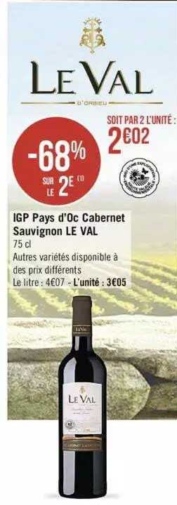 igp pays d'oc cabernet sauvignon le val