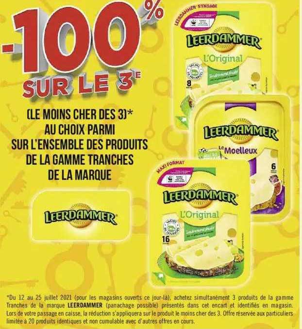 l'ensemble des produits de la gamme tranches de la marque leerdammer