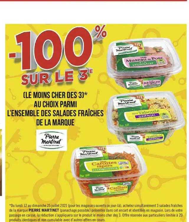 l'ensemble des salades fraîches de la marque pierre martinet