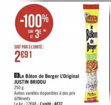 le bâton de berger l'original justin bridou
