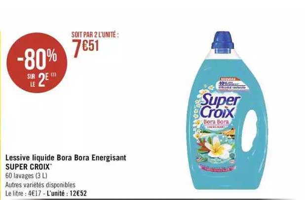 Lessive Liquide Bora Bora énergisant Super Croix