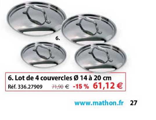 Lot De 4 Couvercles 14 à 20 Cm