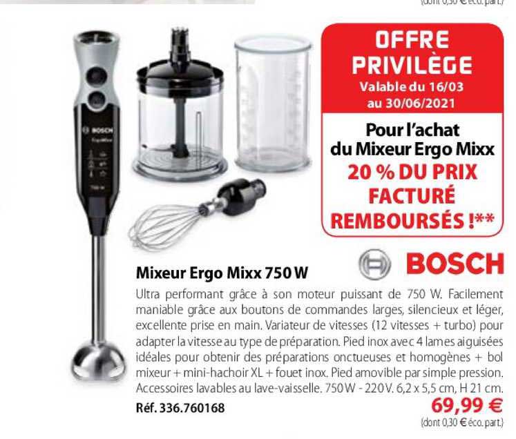 mixeur ergo mixx 750 w bosch