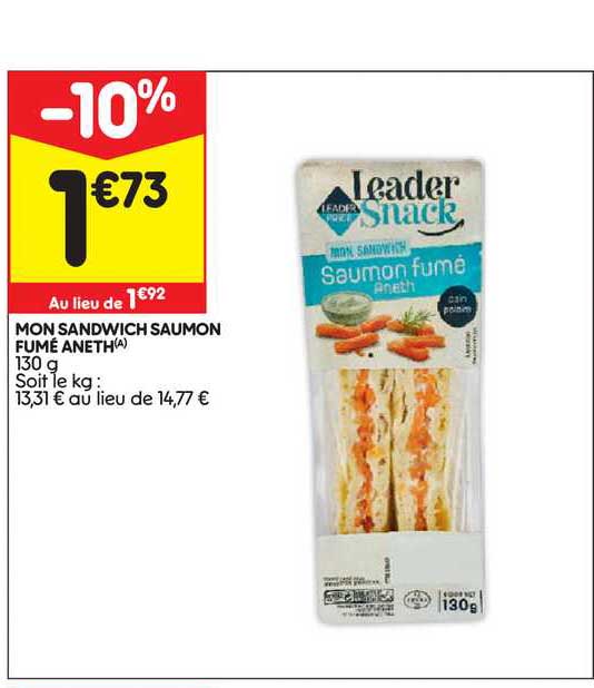 mon sandwich saumon fumé aneth