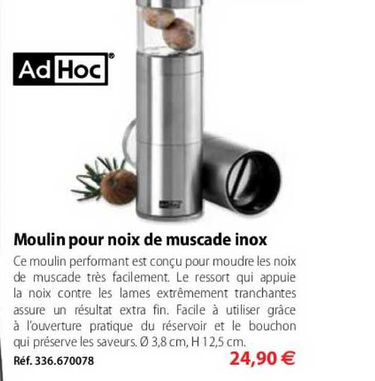 moulin pour noix de muscade inox