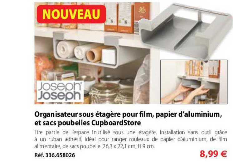 organisateur sous étagère pour film, paier d'aluminium, et sacs poubelles cupboardstore