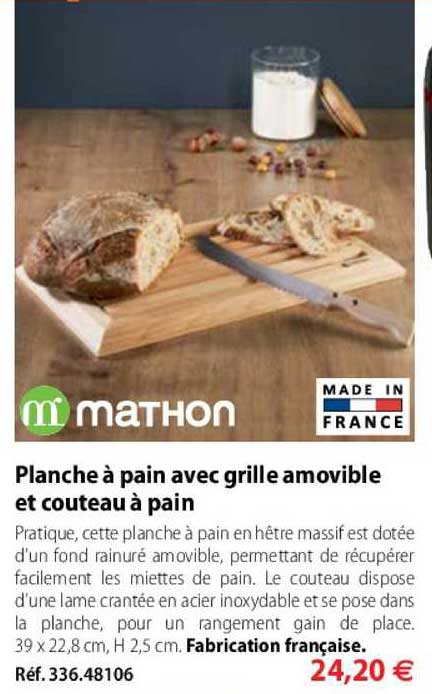 Planche à Pain Avec Grille Amovible Et Couteau à Pain