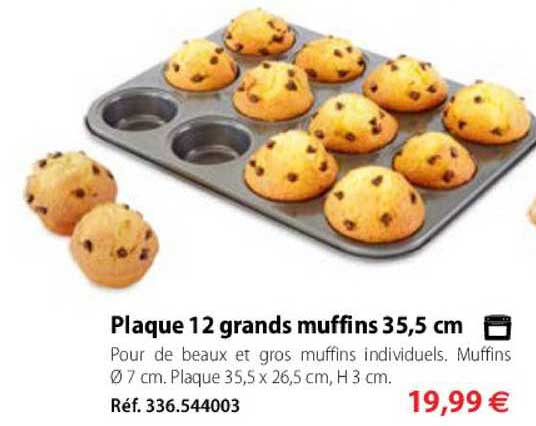 plaque 12 grands muffins 35,5 cm