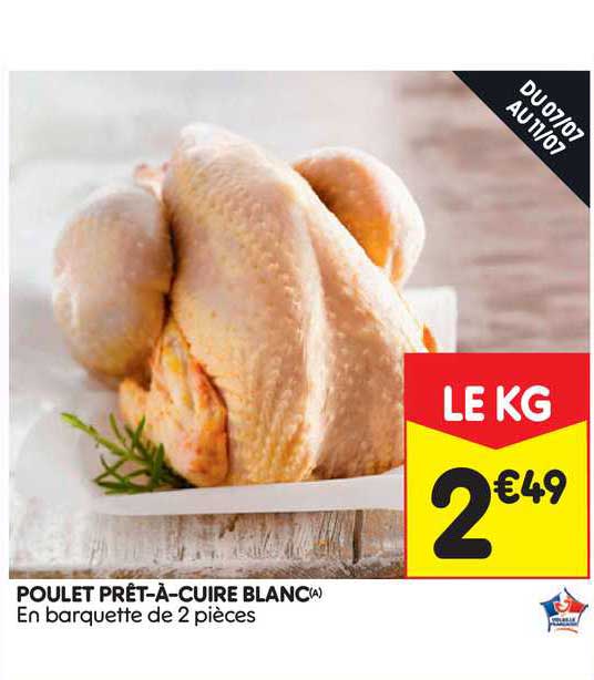 poulet prêt-à-cuire blanc