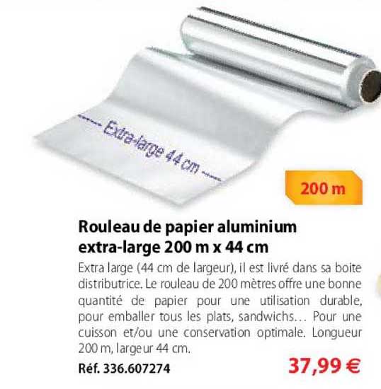 rouleau de papier aluminium extra-large 200 m x 44 cm