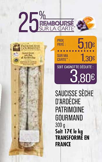 saucisse sèche d'ardèche patrimoine gourmand