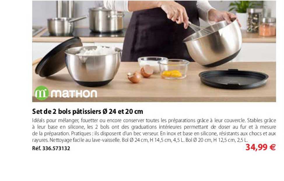 set de 2 bols pâtissiers 24 et 20 cm