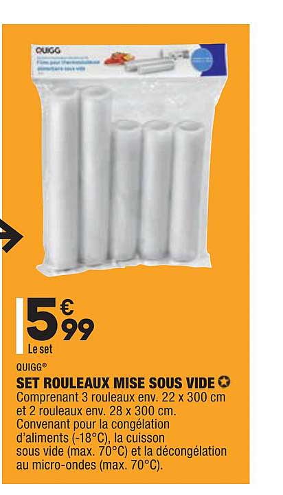 set rouleaux mise sous vide quigg