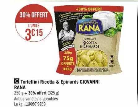 tortellini ricotta & épinards giovanni rana