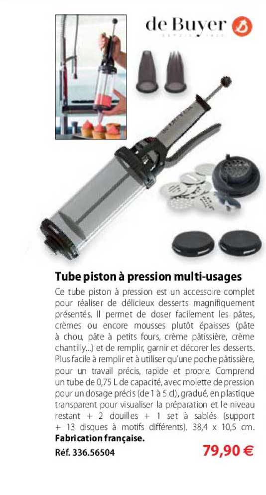 tube piston à pression multi-usages